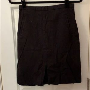 J. Crew Black Front Slit Pencil Skirt